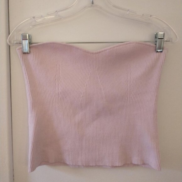 Reformation Jenni Strapless Sweater Knit Tube Top in Light Pink - Picture 3 of 10
